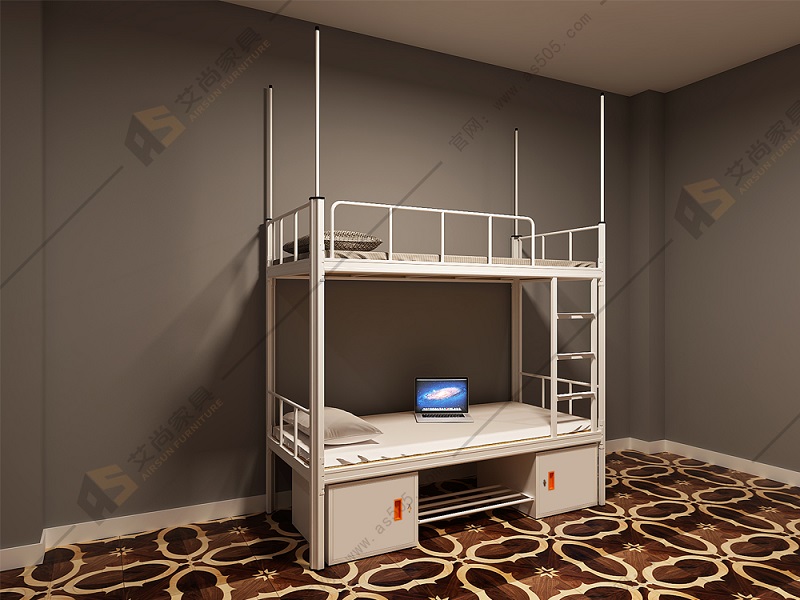 帶柜雙層鐵架床