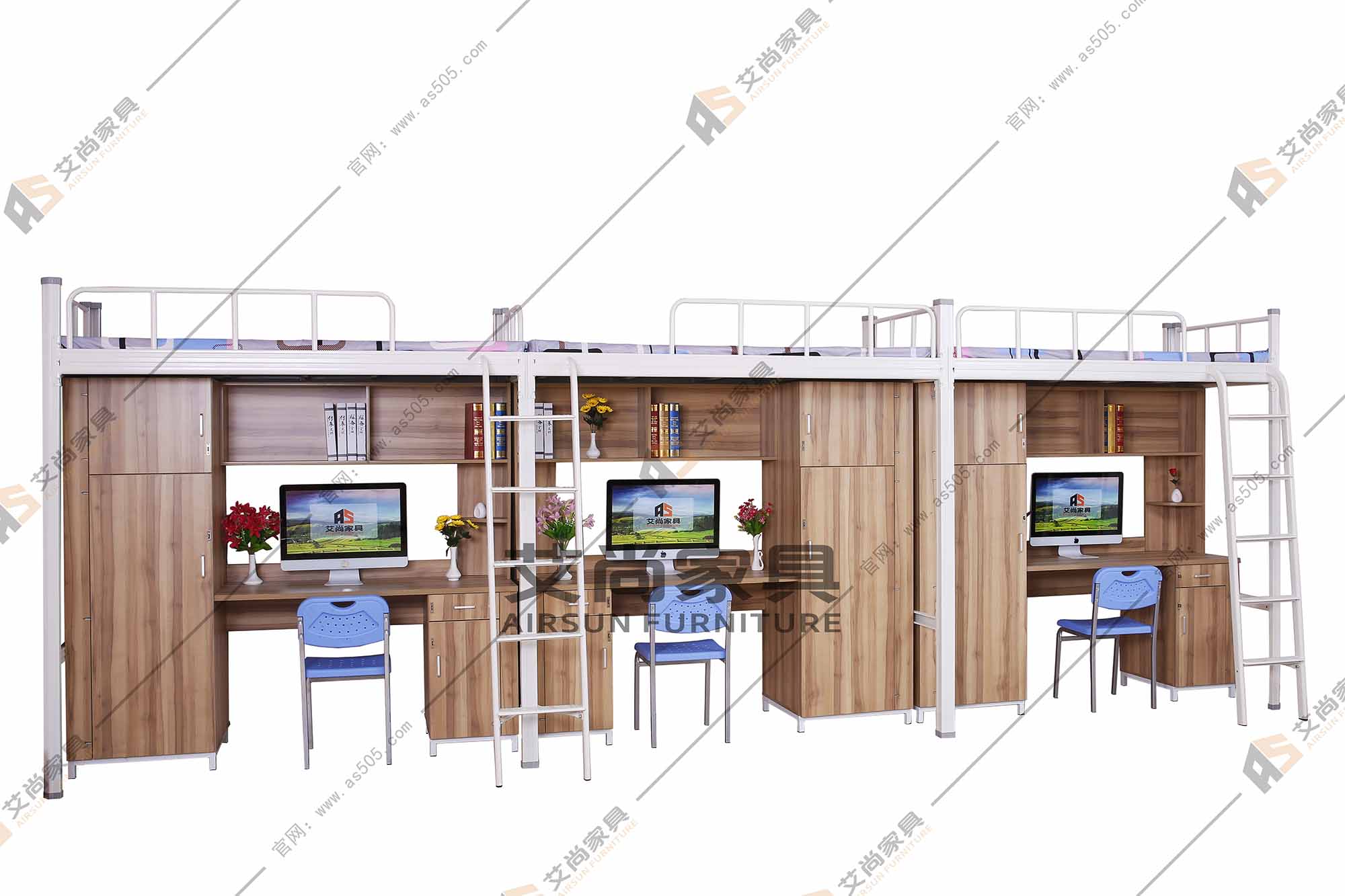 公寓床帶衣柜辦公桌